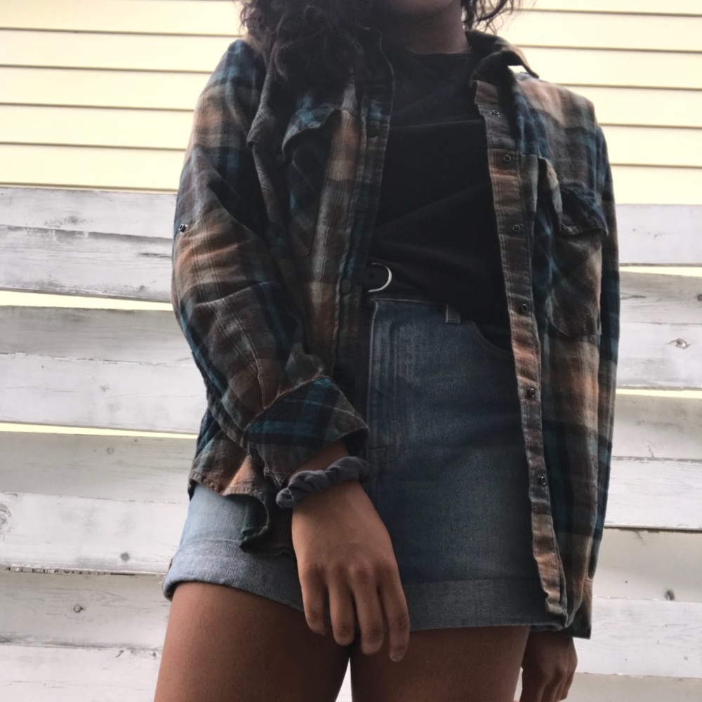 Multicolored Plaid Boyfriend Shirt